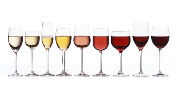 El diseño de copas de vino